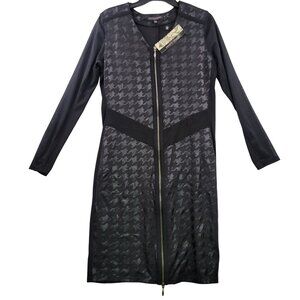 NWT Robert Kitchen Womens Long Sleeve Houndstooth Dress L Black Canada